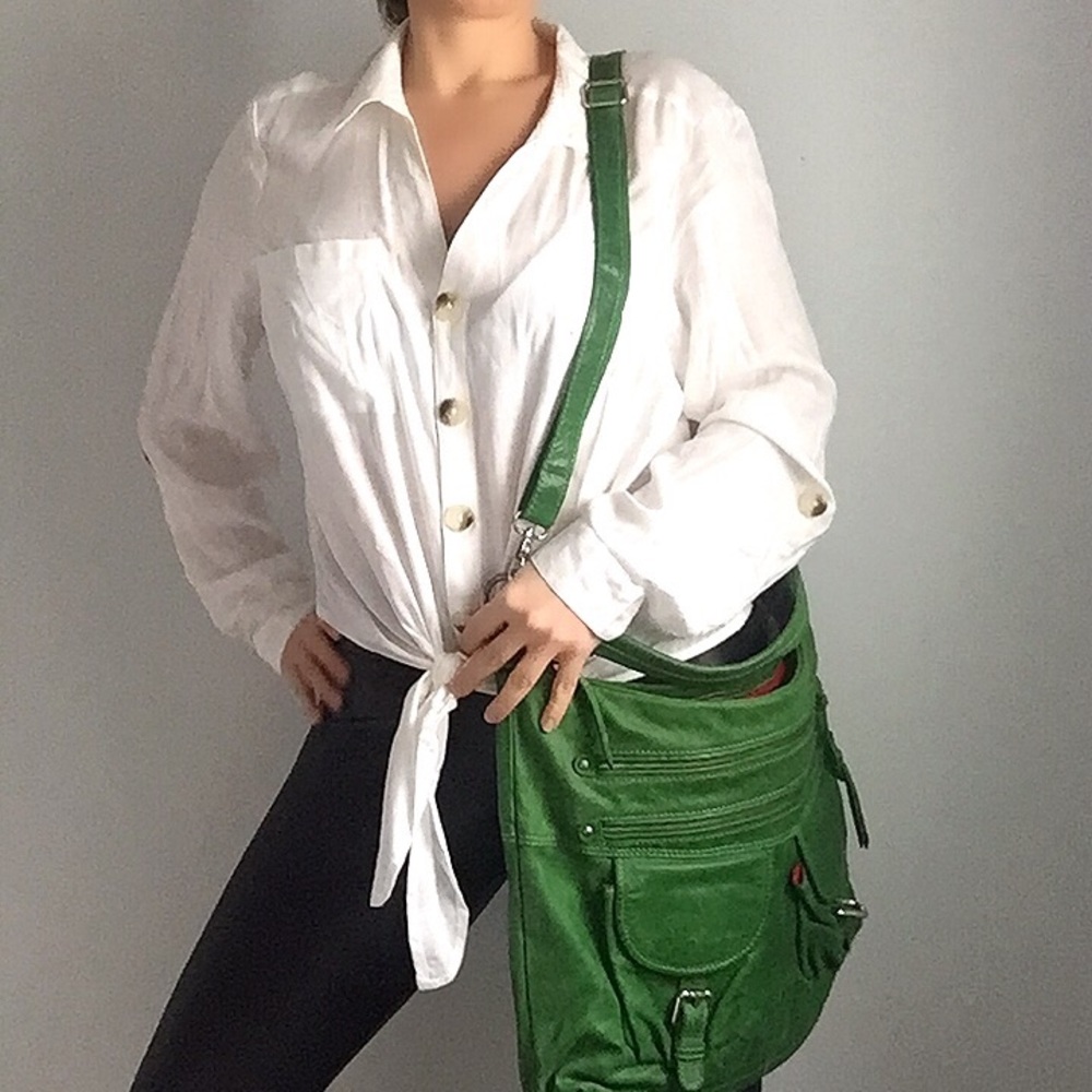 Tano Green Leather Crossbody Bag